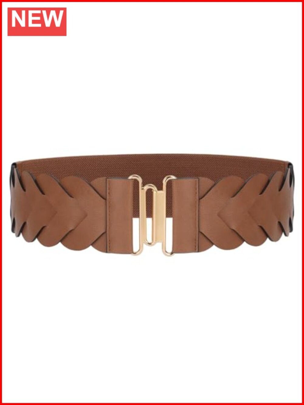 Women's Wide Elastic Belt Stretchy Braided Faux Leather Waist Belt